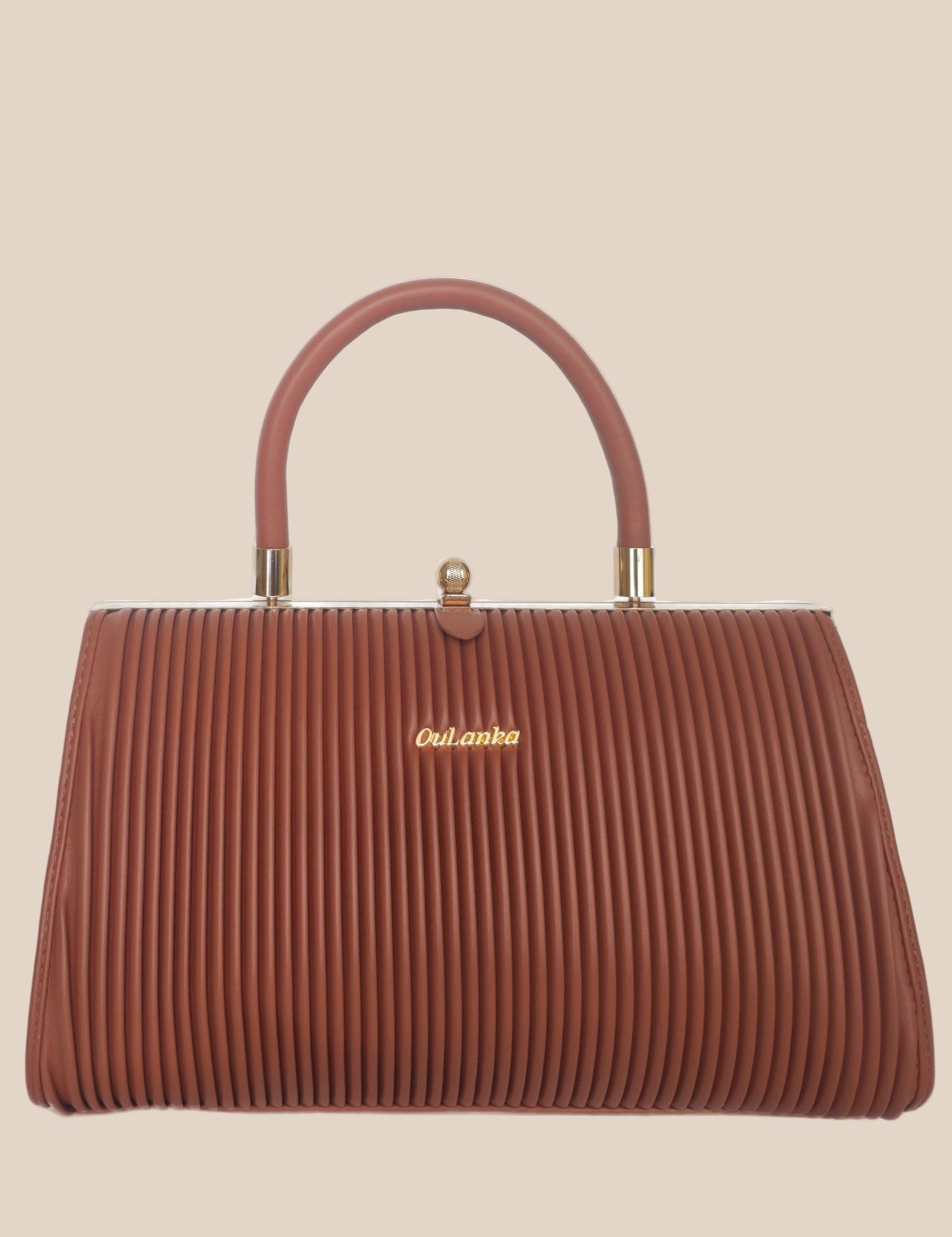 Dark Mouve party handbag front view