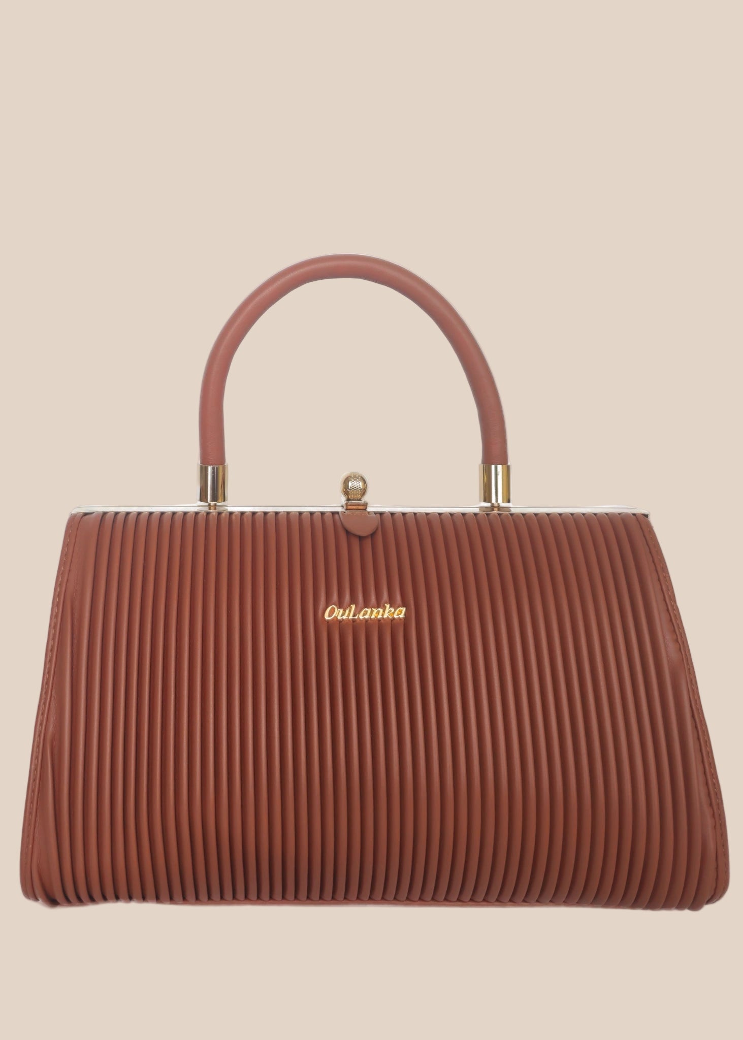 Dark Mouve party handbag front view