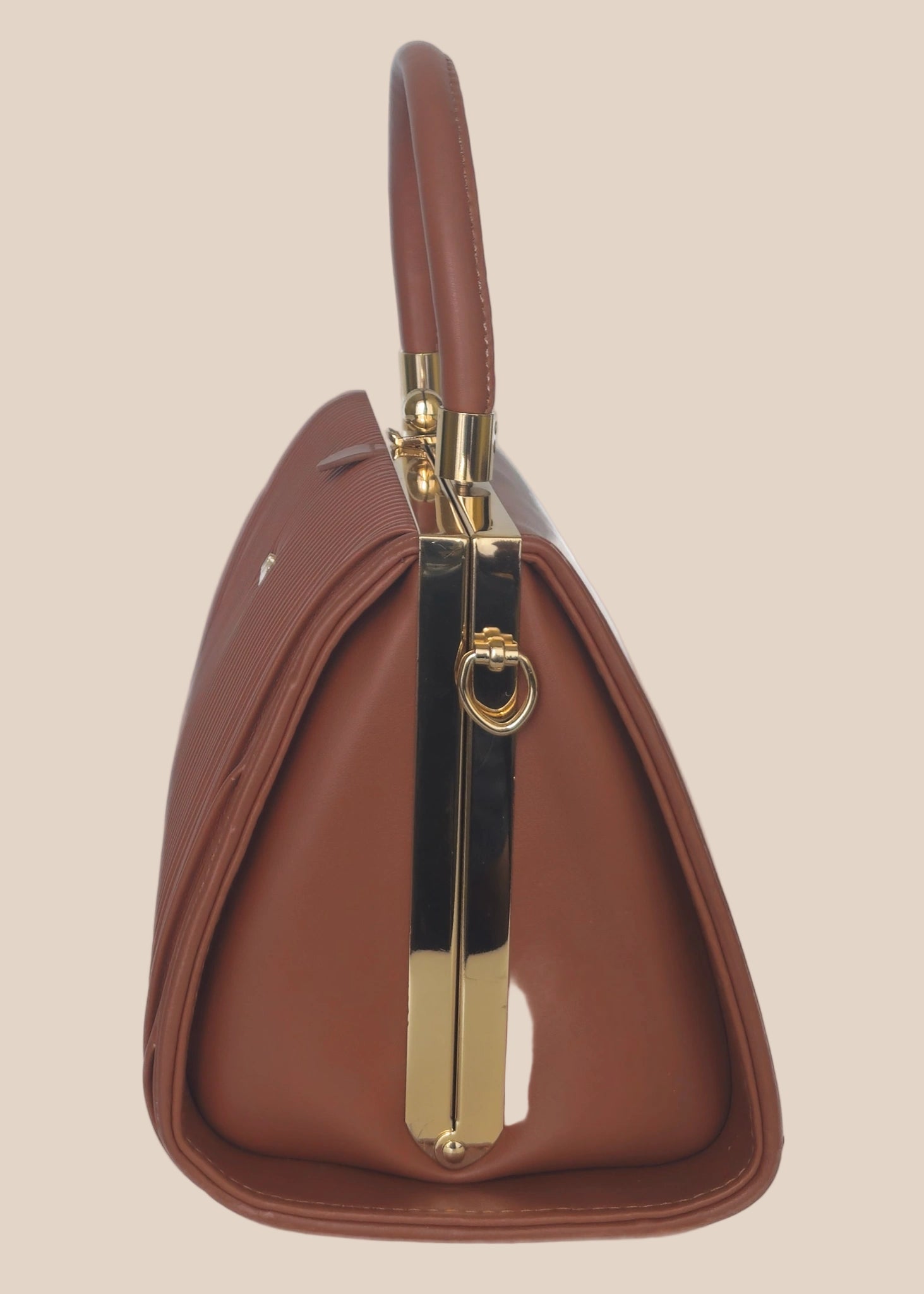 Dark Mouve party handbag side view