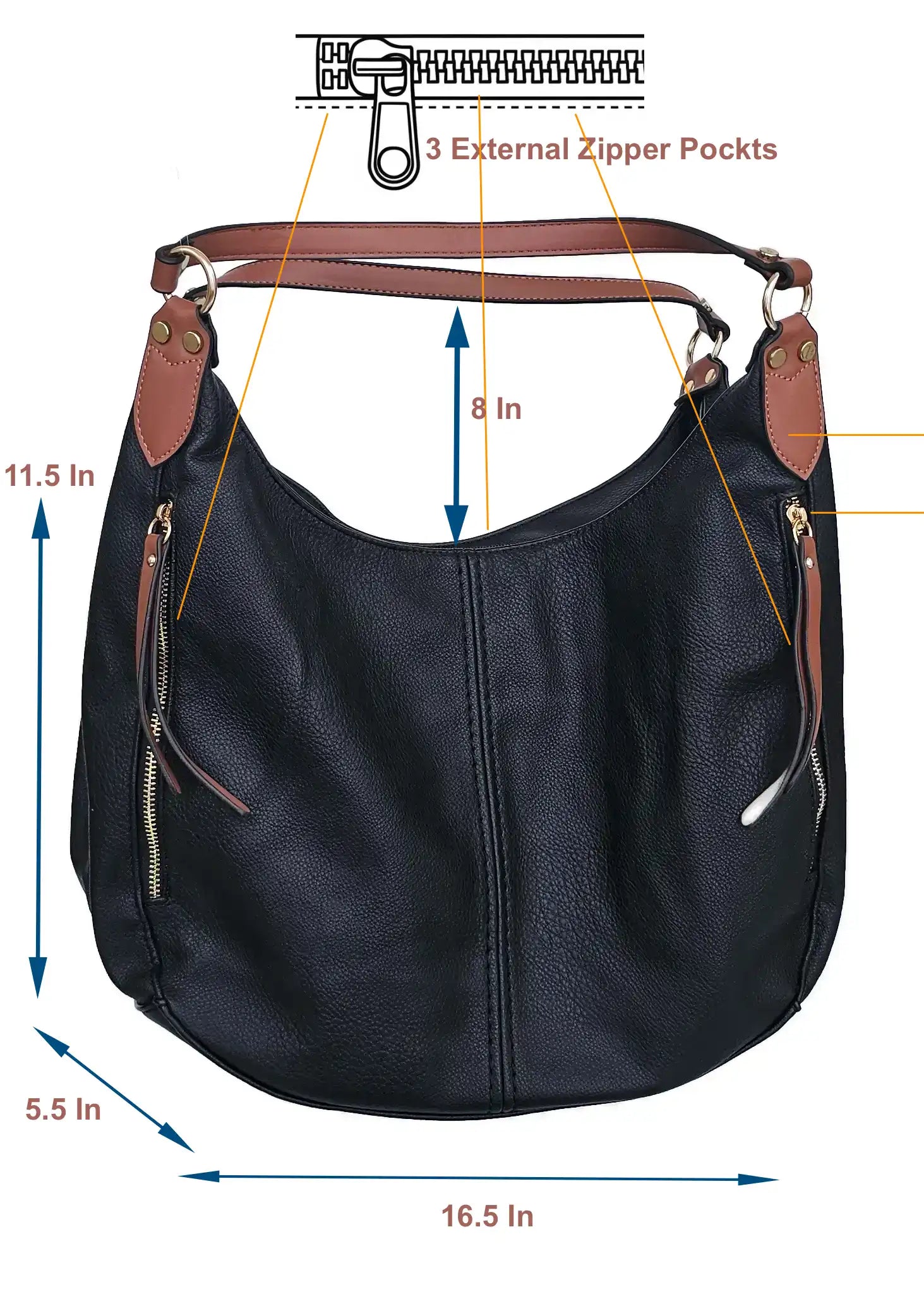 DUAL-STRAP URBAN HOBO BAG