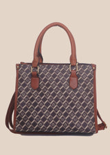 THE "ODYSSEY" MONOGRAM SATCHEL - TAN & BROWN