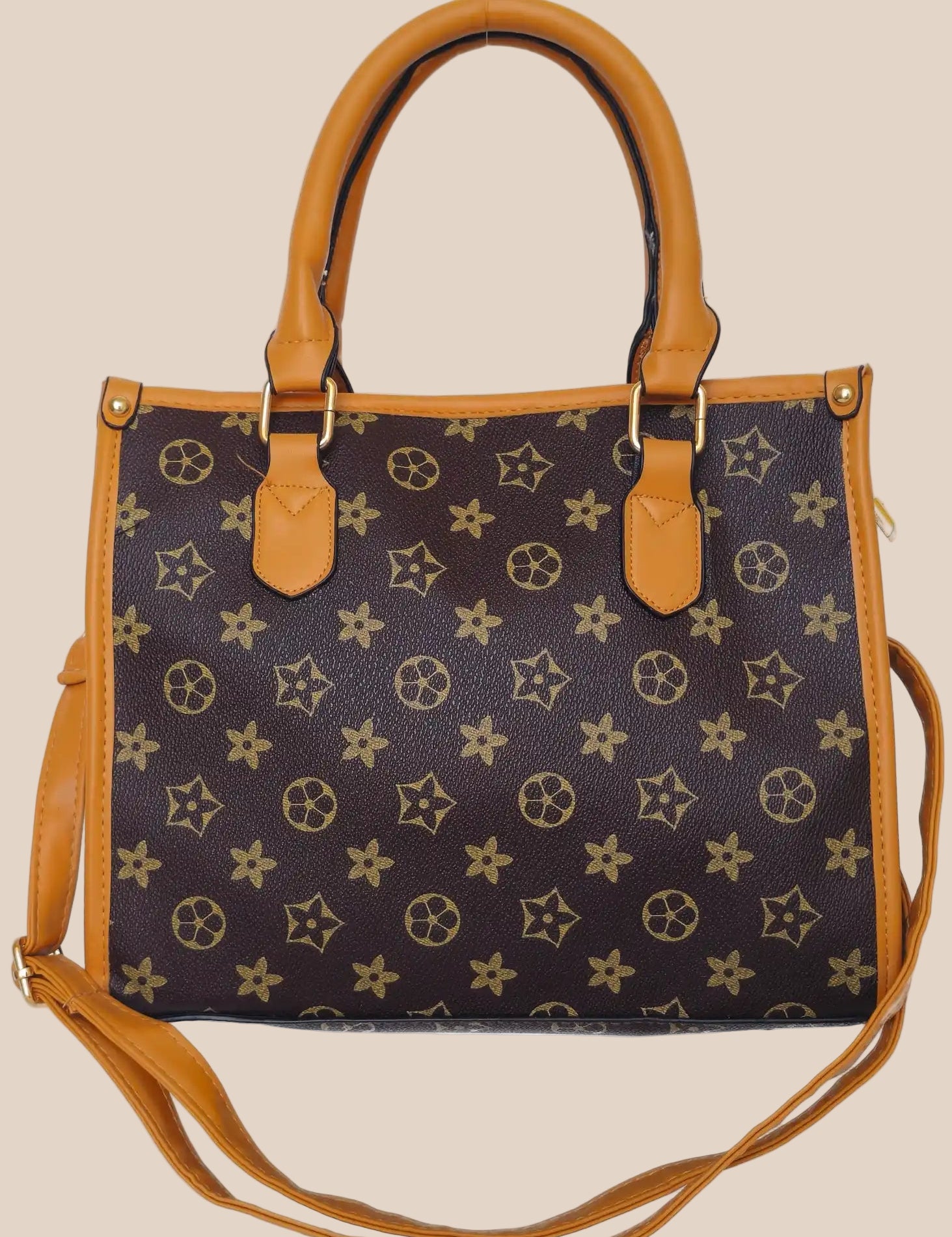 THE "ODYSSEY" MONOGRAM SATCHEL - TAN & BROWN
