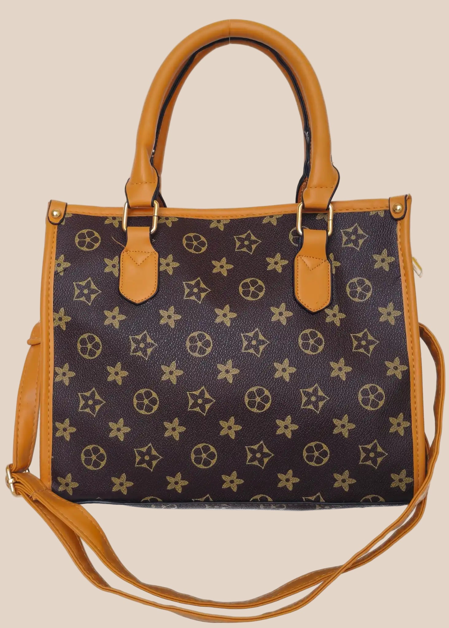 THE "ODYSSEY" MONOGRAM SATCHEL - TAN & BROWN