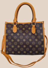 THE "ODYSSEY" MONOGRAM SATCHEL - TAN & BROWN