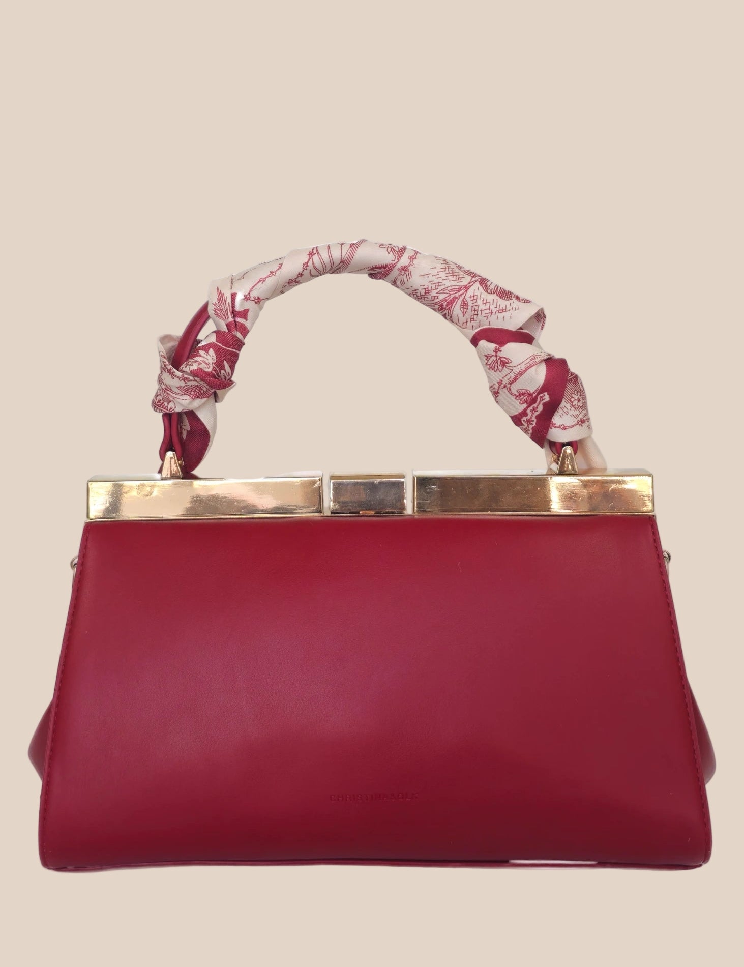 Deep berry party handbag back view