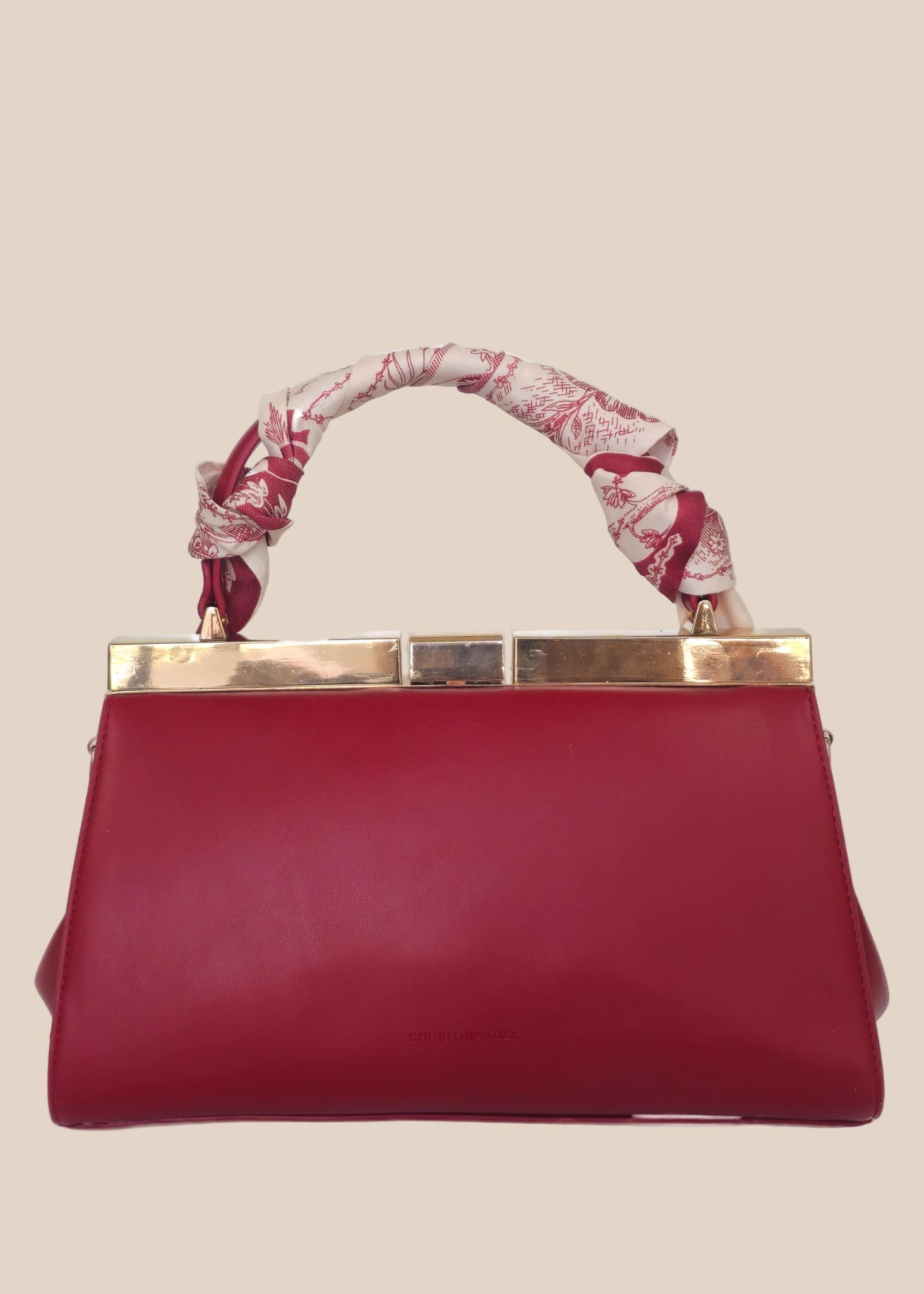 Deep berry party handbag back view