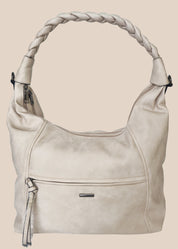 Mocha brown handbag with braided handle