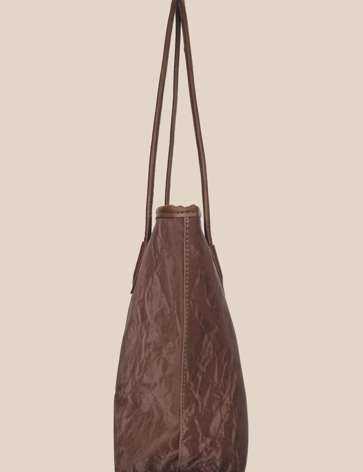 Rustic Velvet tote bag with a textured surface side view