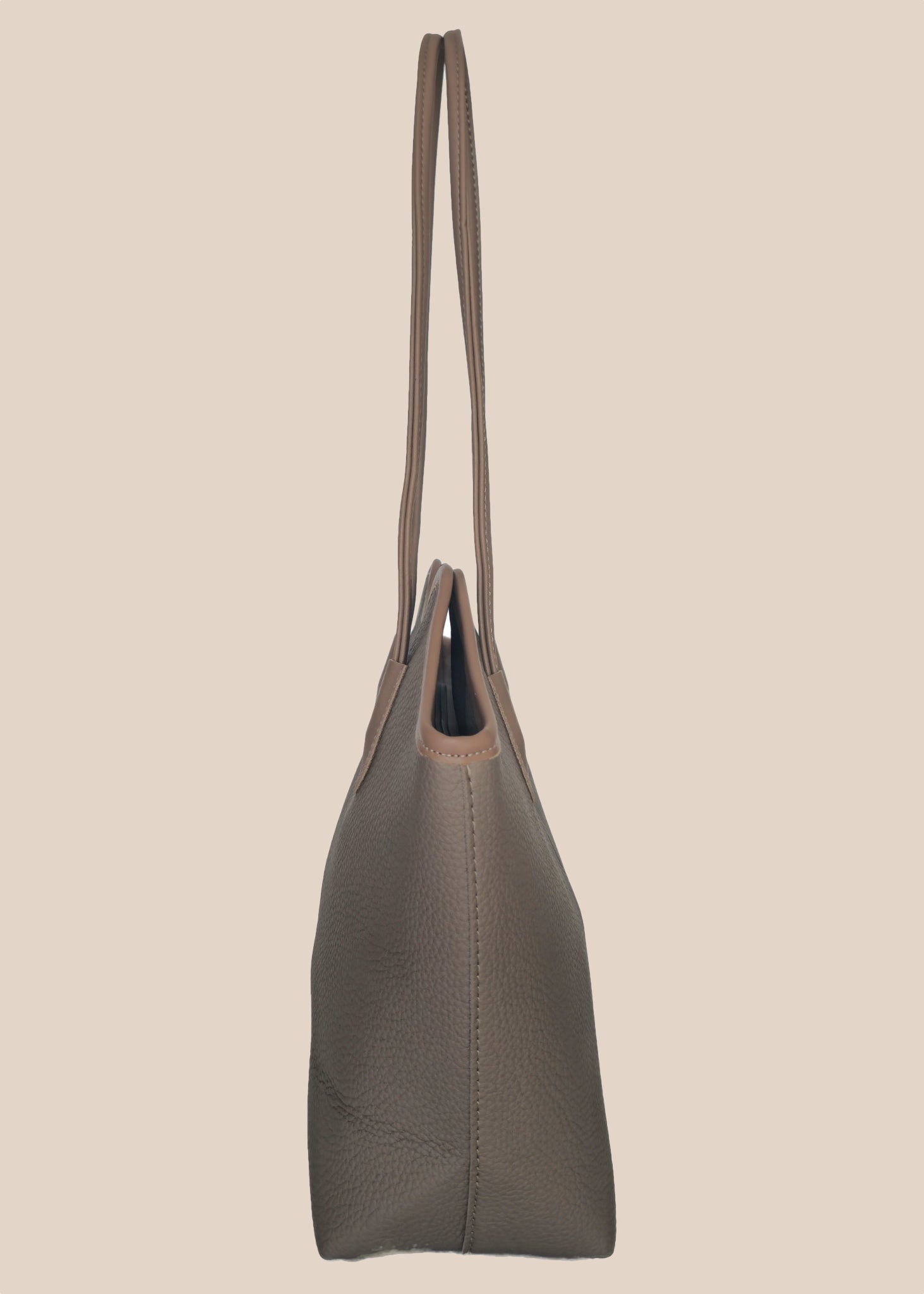 Brown handbag from doodluxe side view