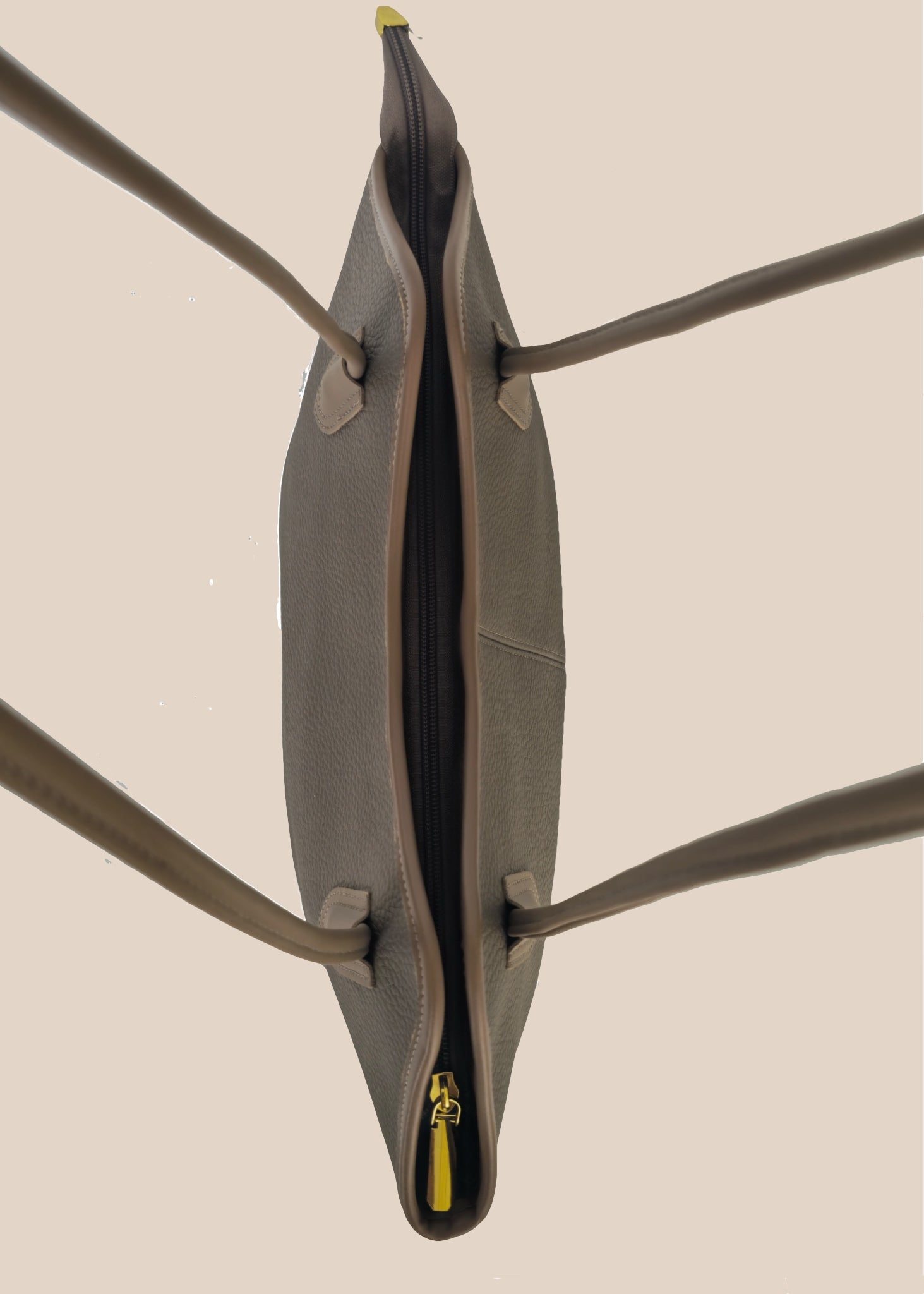 Brown handbag from doodluxe top view