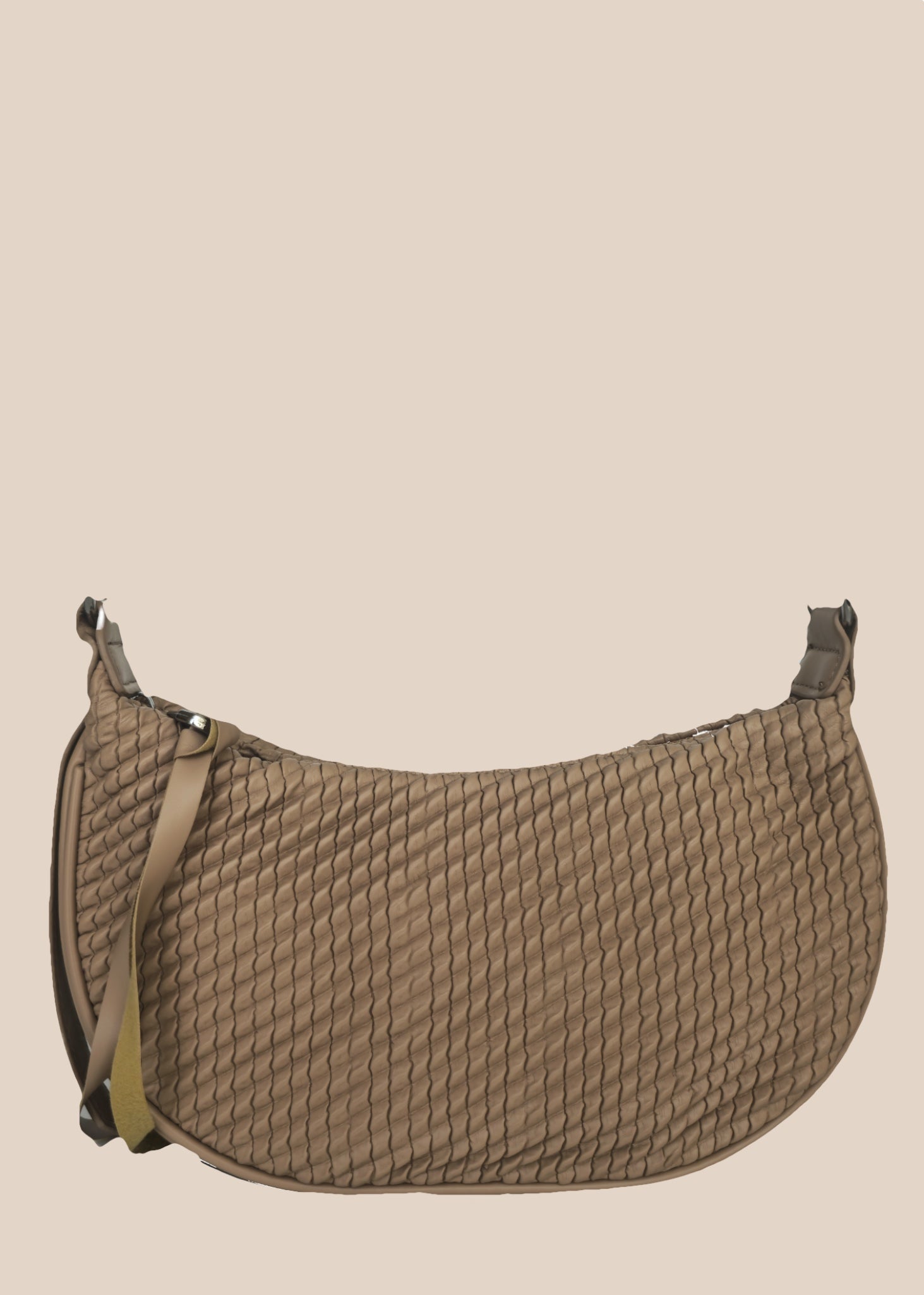 Brown quilted saddle bag