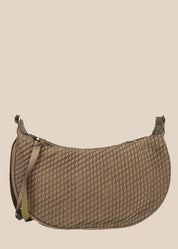Brown quilted saddle bag