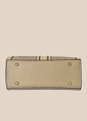 Beige handbag with a textured surface base view