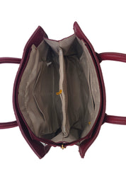 The "Maroon Mesh & Saffiano" Tote
