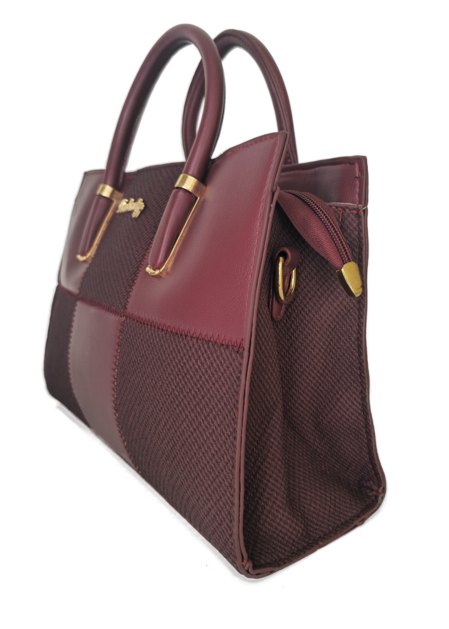 The "Maroon Mesh & Saffiano" Tote