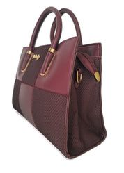 The "Maroon Mesh & Saffiano" Tote