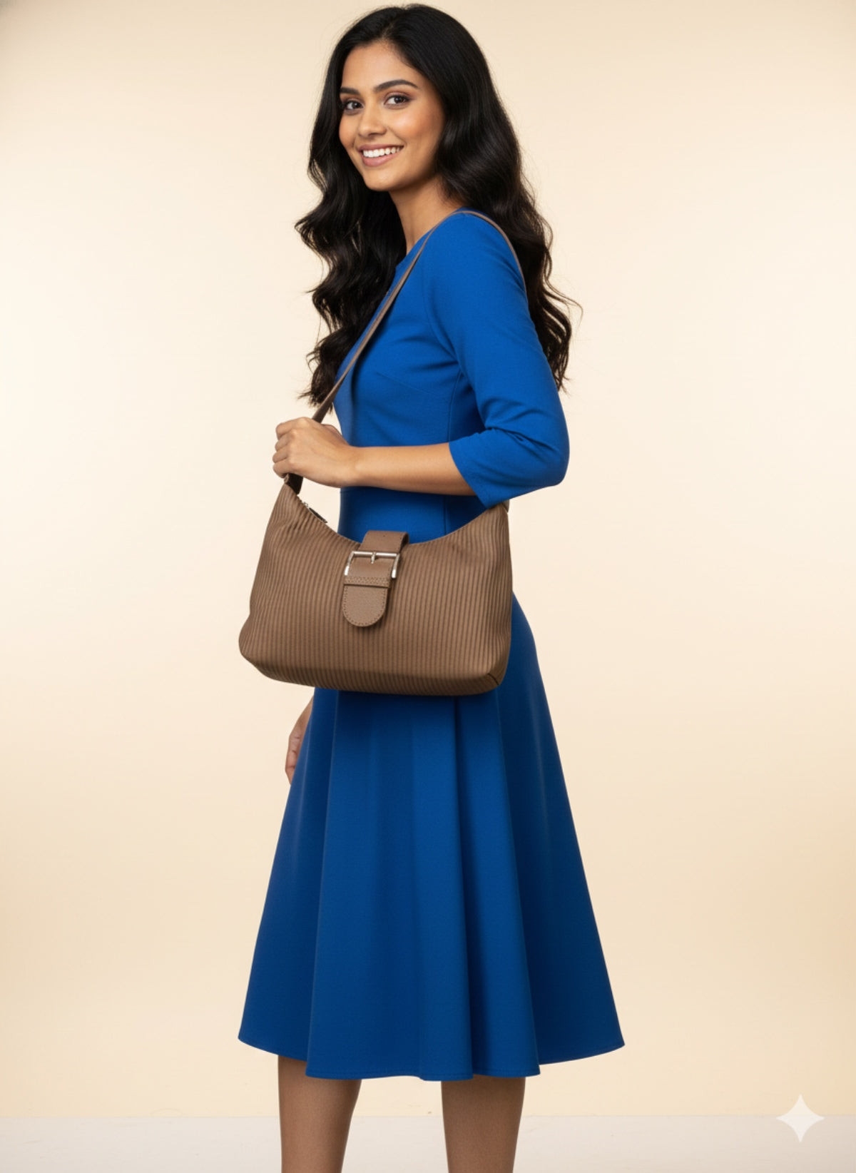 Cocoa Buckle Shoulder Bag