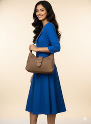 Cocoa Buckle Shoulder Bag
