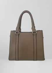 Brown handbag on a light gray background