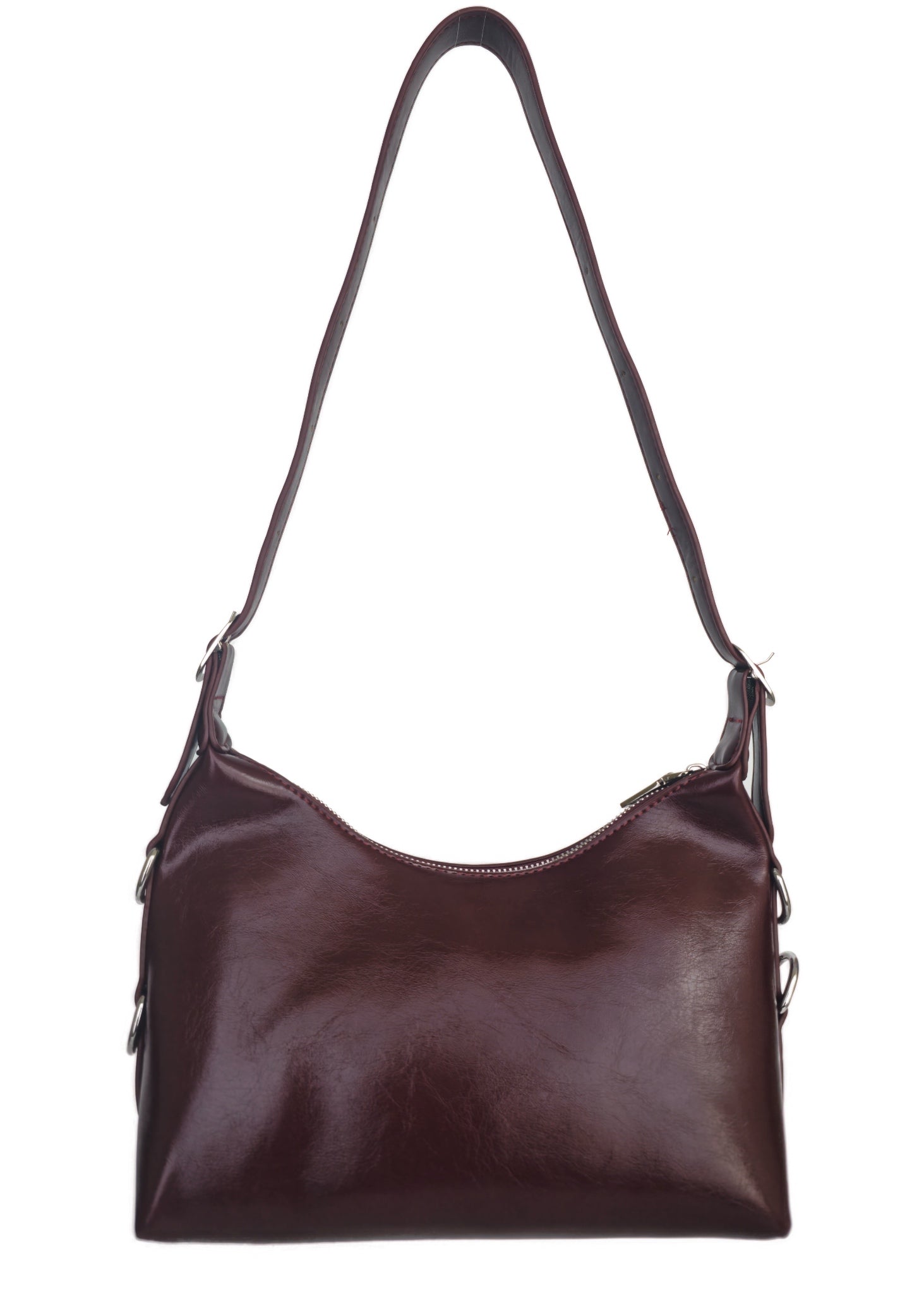Buckle-Front Shoulder Bag