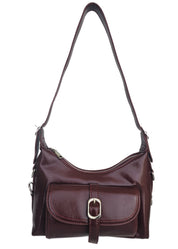 Buckle-Front Shoulder Bag