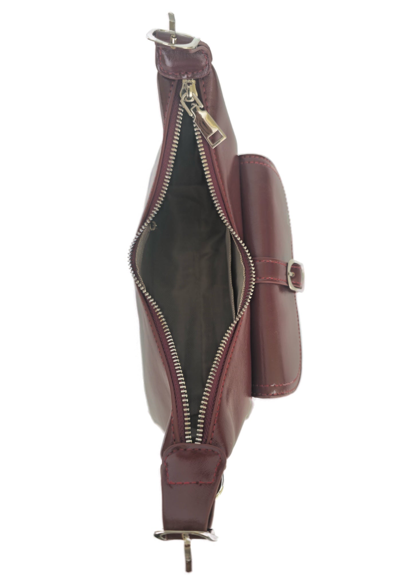 Buckle-Front Shoulder Bag