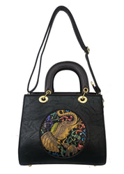 THE "SAFARI" EMBOSSED SHOULDER SATCHEL BAG