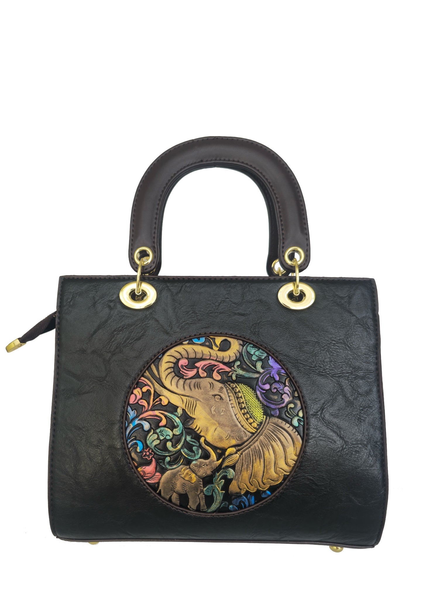 THE "SAFARI" EMBOSSED SHOULDER SATCHEL BAG