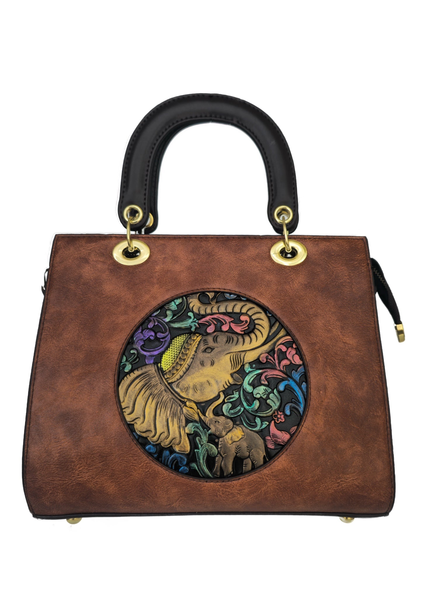 THE "SAFARI" EMBOSSED SHOULDER SATCHEL BAG