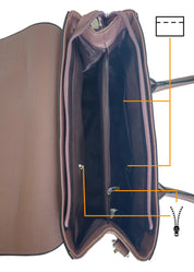 Brown crocodile-patterned ladies' handbag with a shoulder strap inside