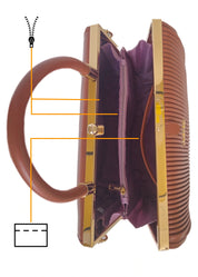 Dark Mouve party handbag interior view