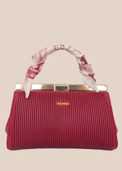 Deep berry party handbag front view