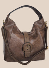 THE "NOMAD" BUCKLE HOBO BAG | FAUX LEATHER