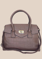 THE "URBANE" STRUCTURED SATCHEL | EMBOSSED FAUX LEATHER