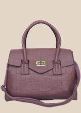 THE "URBANE" STRUCTURED SATCHEL | EMBOSSED FAUX LEATHER