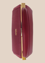 Deep berry party handbag top view